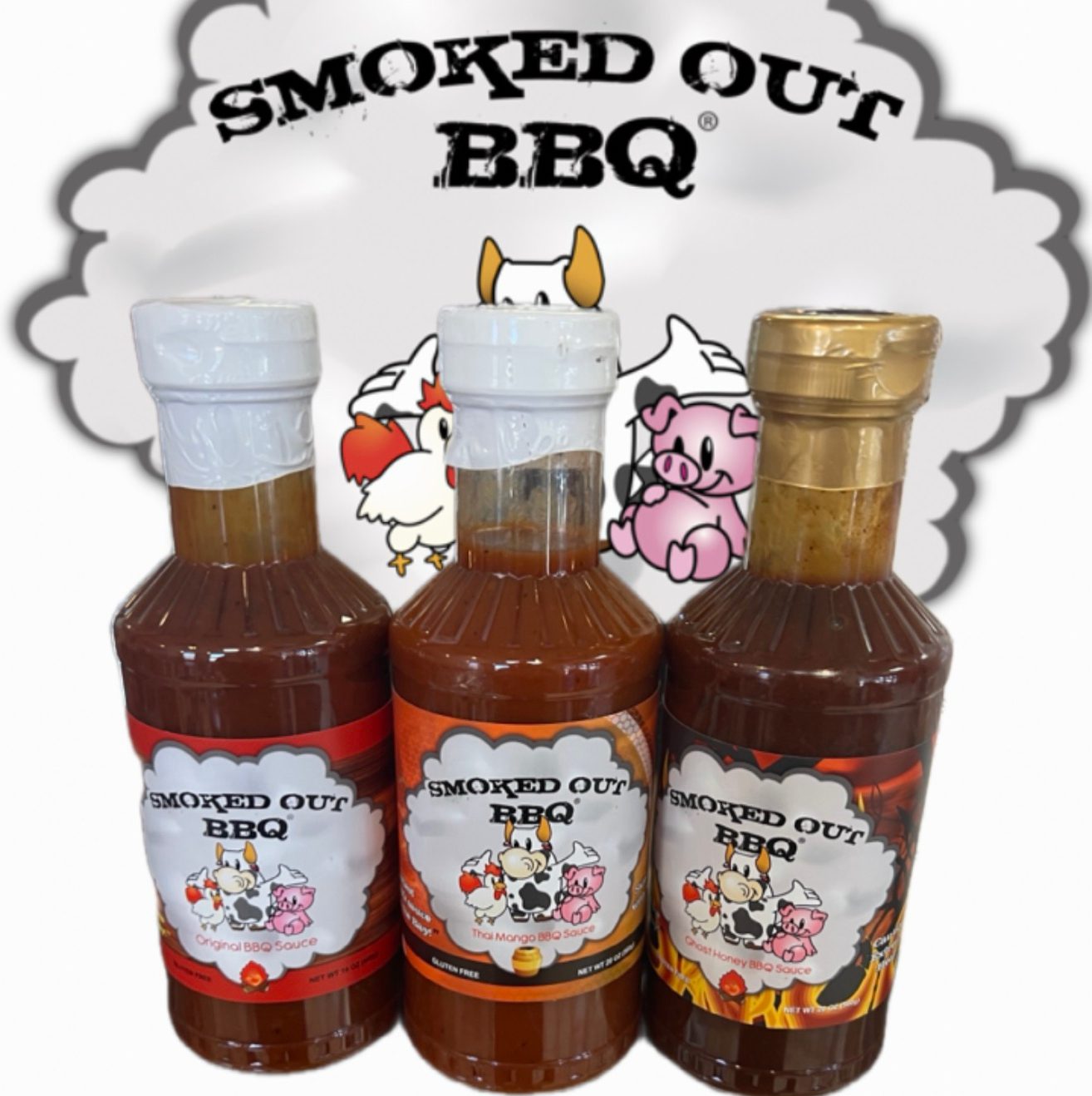 Ghost Honey BBQ Sauce Bottle.