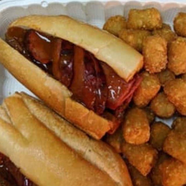 Smoked Hot Link Sandwich.